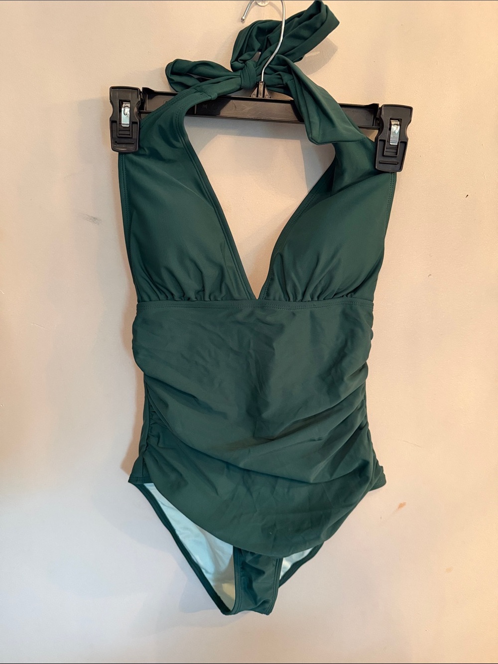 Cupshe Deep Green Halter One-Piece Swimsuit Size Small